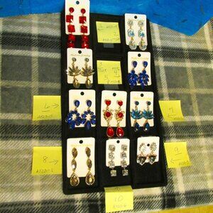 A523 items 1-10--NEW Any Crystal Earring Set from this Group is $10 per pair